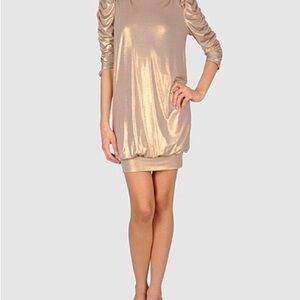 MARK + JAMES BY BADGLEY MISCHKA Gold Long Sleeve Dress